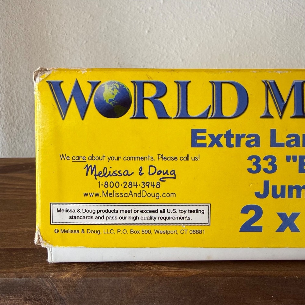 Melissa & Doug World Map Floor Puzzle 33 Pieces Jumbo 2x3Ft Complete Educational - Picture 4 of 16
